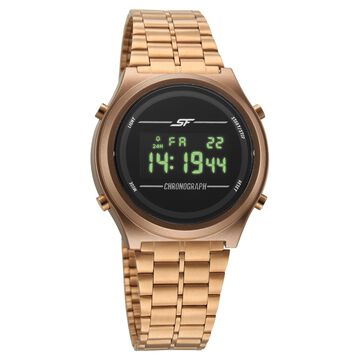 SF CirQle Digital Dial Rose Gold Stainless Steel Strap Watch For Men